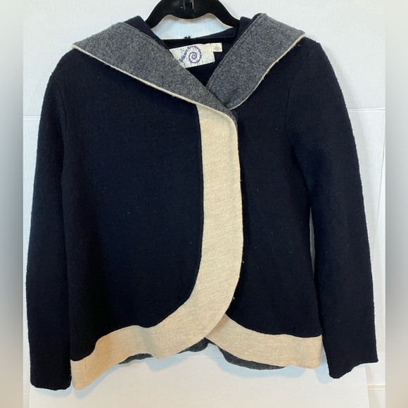 Anthropology Rosie Neira Neim Colorblock Wool Hoodie Jacket Size Small - Picture 3 of 10